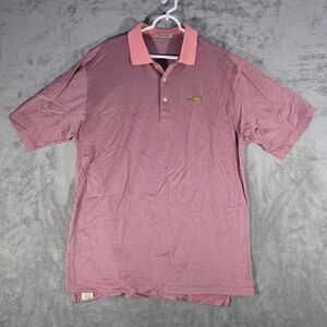 Peter Millar‎ Pink Checkered Golf Polo Shirt Performance Athletic Casual XL